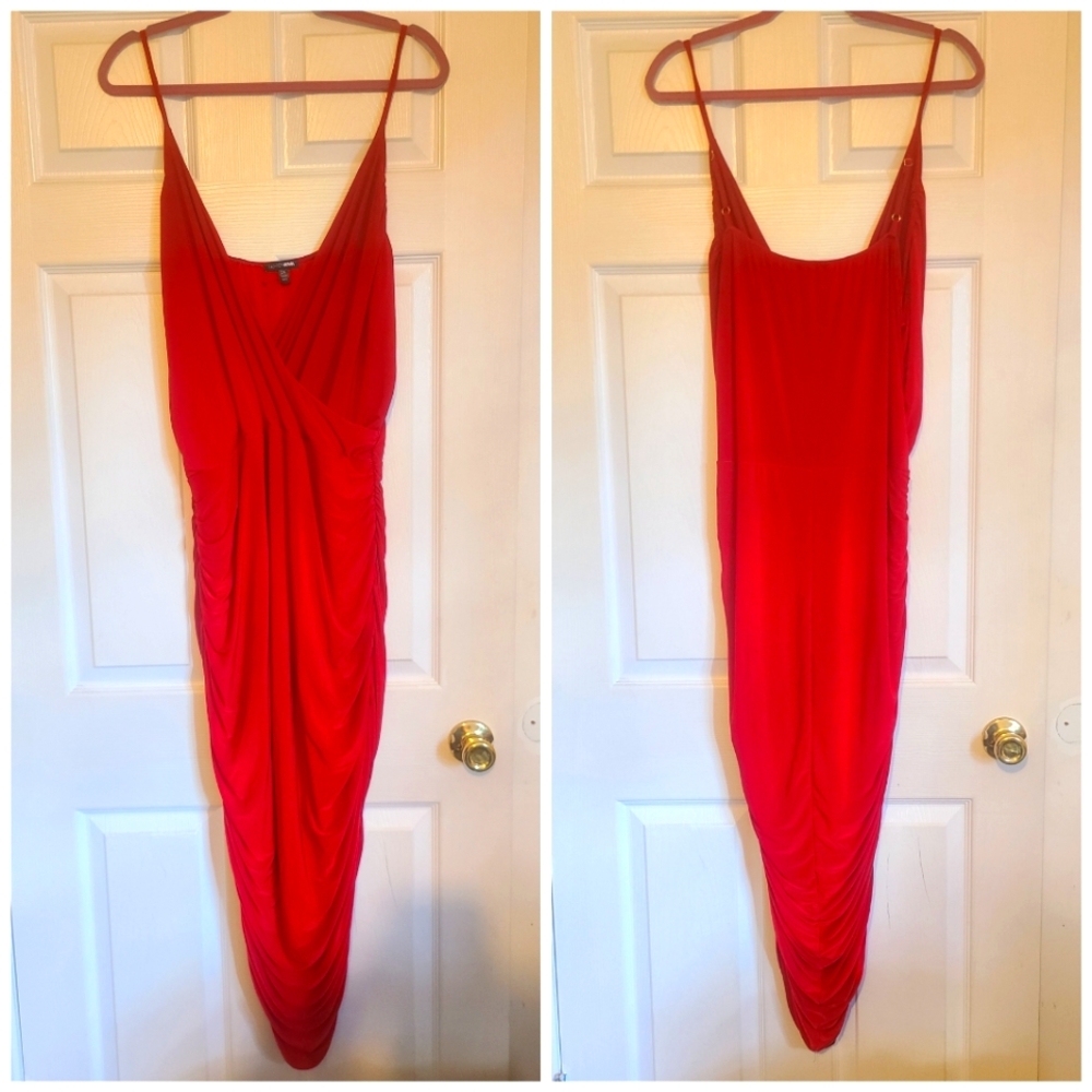 Red Side Ruched Dress, Fashionnova size 3X